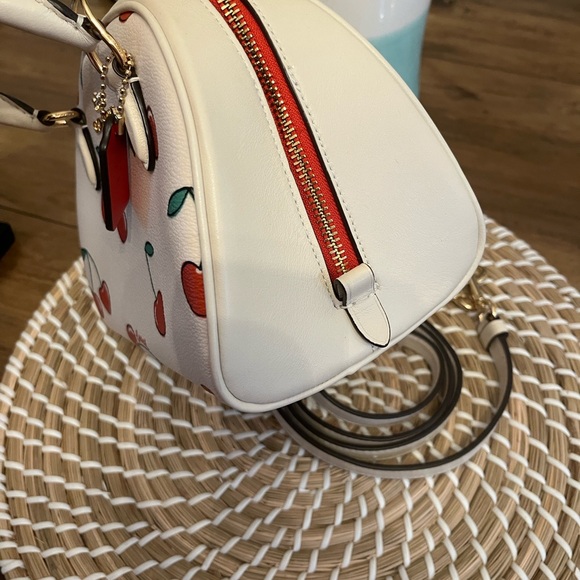 Coach Cherry Print Mini Bag in White - Picture 8 of 16